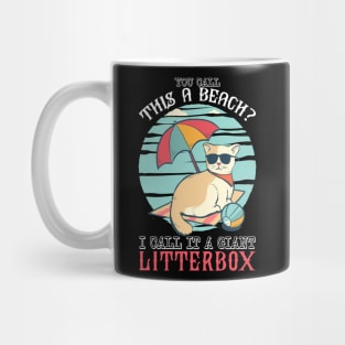 Cat Beach Giant Litterbox Cat Holiday Vacation Summer Mug